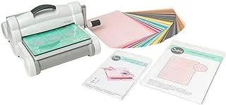 قطع ونقش القالب يدويًا من Sizzix (9 بوصات) | صناعة البطاقات، صناعة الورق، سجل القصاصات، الاستنسل والمزيد، مجموعة Big Shot Plus للمبتدئين، مقاس واحد