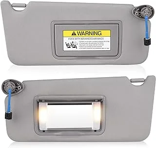 ISEYEC Left & Right Driver Passenger Side Sun Visor for Honda Accord 2008 2009 2010 2011 2012, Replaces 83230TA0A91ZA, 83280TA0A91ZB, Grey Left & Right Side Sun Visor (DPSV0073NC)