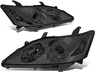 DNA MOTORING HL-OH-LES07-SM-CL1 Pair of Headlights Projector Low Beam Compatible with 07-09 Lexus ES350, Chrome Housing/Smoked Lens/Clear Reflector