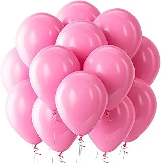 GOLDEDGE 50 Pack Pink Balloons 12 Inch, Red Latex Balloons for Kids Party balloons Supplies Wedding Birthday Bridal Shower Decorations.