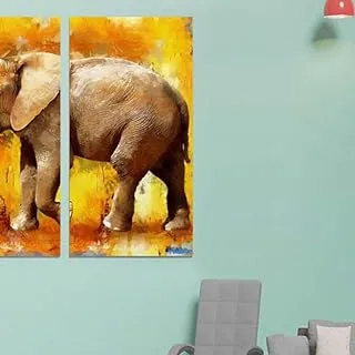 The Golden One, Canvas wall art painting, Gold, Canvas, 2 Pieces, 40 x 80 cm By(BPA®)