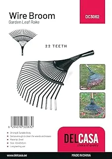 Delcasa DC3062 Wire Broom with 22 Teeth, 42 cm x 40 cm x 2 cm Size, Black