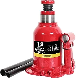 BIG RED 12 Ton (24,000 LBs) Torin Welded Hydraulic Stubby Low Profile Bottle Jack, Red, ATH91207AR