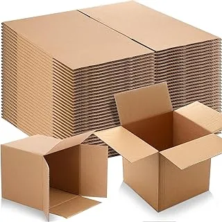 AL FAKHAMA [12 PACK] E-commerce Box Mailers,Boxes Mailer For Small Business, 20x20x20 CM (8x8x8 In Inches) Corrugated 3 PLY Sturdy Shipping Boxes, Small Cardboard Moving Boxes,Bulk Boxes -12 Count