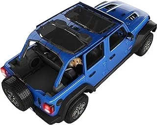 Alien Sunshade Jeep Wrangler JLU (2018-Current) - مظلة شمسية شبكية أمامية وخلفية لسيارة Jeep JL Unlimited - تحجب الأشعة فوق البنفسجية والرياح والضوضاء - غطاء علوي بيكيني JLkini للرياضة، والرياضة S، والصحراء، والروبيكون (أسود)