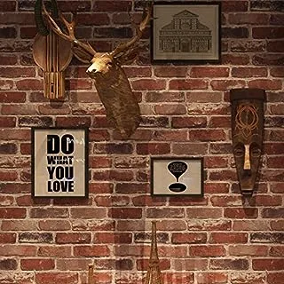 Peel and Stick Rustic Red Brick Wallpaper, Self-Adhesive Wallpaper, Vinyl Waterproof Vintage Wallpaper, Self-Sticking Wallpaper, Contact Paper for House Decoration, No.57104-3