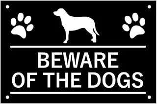 BPA® Beware of The Dogs Sign, Bold Black and White, Easy to See Warning, Outdoor Notice, Deterrent Sign