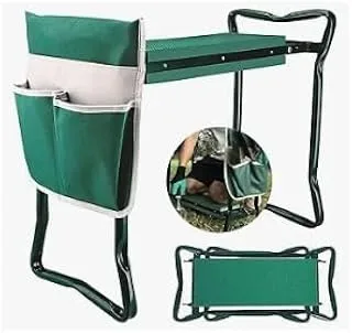 COOLBABY Garden Lap And Seating Bench Foldable Stool With Tool Bag Green