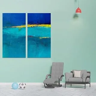 Water Soil And Sky, Canvas wall art painting, Blue, Canvas, 2 Pieces, 40 x 80 cm By(BPA®)