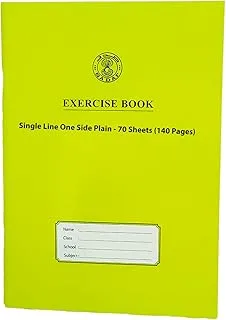 Sadaf Single Line One Side Plain 70 Sheets Exercise Book, A4 Size, Green