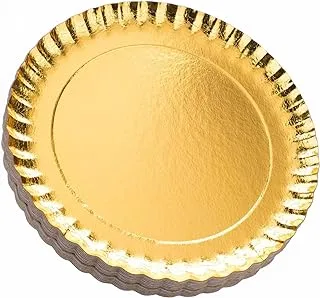 20 Pcs Thick Gold Party Plates (8 Inch) for All Occasions, Thick, Durable, Eco Friendly Disposable And Biodegradable Gold Foil Paper Plates Perfect for Birthdays, Wedding Celebration