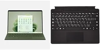 لابتوب مايكروسوفت سيرفس برو 9، سعة 8 جيجابايت وسعة 256 جيجابايت، أخضر + لوحة مفاتيح مايكروسوفت سيرفس برو سيجنتشر باللون الأسود 8Xa 00014 (لوحة مفاتيح باللغتين الإنجليزية والعربية)