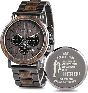 2win Engraved Wooden Watch for Boyfriend My Man Fiancé Husband Customized Personalized Wood Watches for Men Birthday Anniversary Personalized Watch