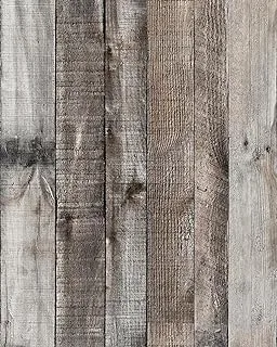 Gray Wood Wallpaper Wood Peel and Stick Wallpaper 17.7”x 118.1”Faux Wood Plank Paper Wood Self Adhesive Removable Wall Decorative Reclaimed Wood Look Wallpaper Vinyl Film Shiplap Wood Panel Wallpaper