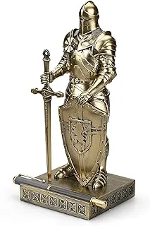 HDMbigmi King's Guard Ornament Knight Statue for Desk, Desktop Accessories Pen Holder Pen Stand Paperweight for Office and Home (Bronze) (HDM-UA4)