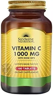 Sunshine Nutrition Vitamin C 1000mg With Rosehips 180 Tablets