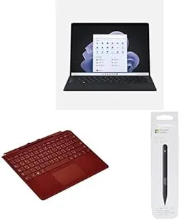 Microsoft Surface Pro 9, PixelSense Display, Intel Core i5-1235U, Integrated graphics, 8GB RAM, 256GB SSD, Windows 11, Graphite + Surface Pro Signature Keyboard Poppy Red + Surface Slim Pen 2 Black