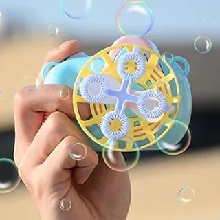 AMERTEER Bubble Camera Toy 3 function Children Bubble Machine with Music,Led Light for Kids (pink)