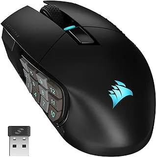 CORSAIR SCIMITAR ELITE WIRELESS MMO Gaming Mouse – 26,000 DPI – 16 Programmable Buttons – Up to 150hrs Battery – iCUE Compatible – PC, PS5, PS4, Xbox – Black