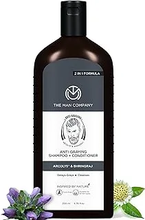 The Man Company Anti Grey 2-in-1 Shampoo & Conditioner for Men | Enriched with Shikakai | Bhringraj | Delays Greys | Cleanses | Boosts Confidence | SLS & Paraben Free | All Hair Types - 200ml