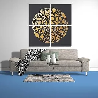 Plant Motives, Canvas wall art, Yellow, Canvas, 4 Pieces, 60 x 60 By(BPA®)