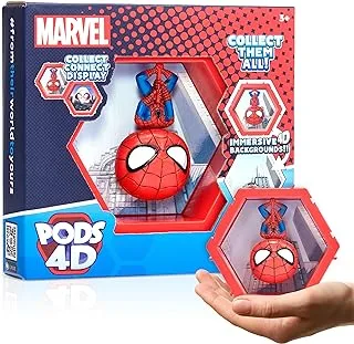 WOW! PODS 4D Marvel Avengers Spider-man | Super-hero Light-Up Bobble-Head Figure | Connectable Collectables, Toys & Gifts | Number 411 in Series