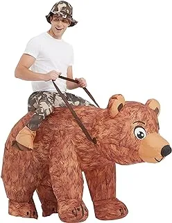 One Casa Bear Inflatable Costume Riding Bear Air Blow up Funny Fancy Dress Party Halloween Costume for Adult