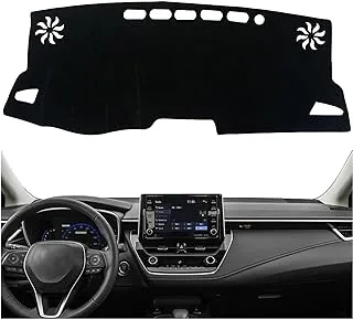 KEEGTBOX Dash Mat Cover for Corolla Sedan 2022 Custom Interior Center Console Dashboard Accessories Compatible with Toyota Corolla Sedan L LE SE XLE XSE 2019 2020 2021 2022 (Black Rim)