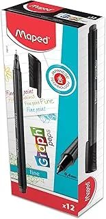 أقلام مابيد هيليكس الولايات المتحدة الأمريكية Graph'Peps Felt Tipped Pens، Pack of 12 (749114)