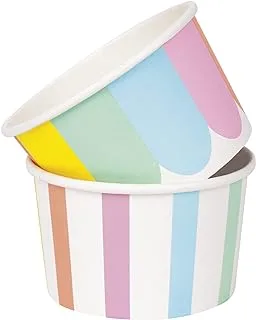 Unique 16722 Paper Cups-Pastel Ice Cream Summer Party-8 Count (Pack of 1), Multicolour