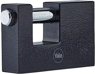 Yale 75mm Iron Padlock for Shutters with Hardened Steel shackle, Also suitable for garden shed, gate, shutters or other Outdoor use, Black with 3 keys