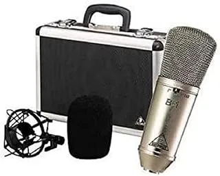 Behringer B-1 Gold-Sputtered Large-Diaphragm Studio Condenser Microphone, Silver, S