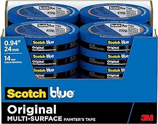 شريط رسام أصلي متعدد الأسطح من ScotchBlue 2090-24EC، 0.94 بوصة × 60 ياردة، 24 لفة