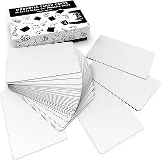 Magnetic Flash Cards - 36 Blank Large Dry Erase Cards - for Office and Education