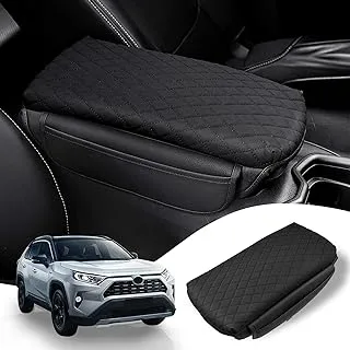 Rilsen Custom Fit for Center Console Cover Toyota RAV4 2019 2020 2021 2022 2023 Armrest Cover Center Console Pad Interior Accessories Car Armrest Seat Box Cover Protector with Pockets Storage Bag