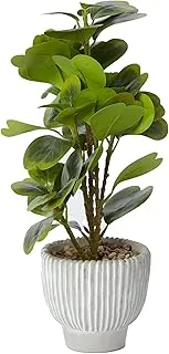 HomeBox Helena Fiddle Leaf Faux Plant with Ceramic Pot - 17x17x43 cm