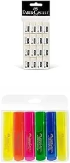 FABER-CASTELL SMALL POLY BAG OF 16PC + Super-Fluorescent Highlighter Wallet Of 6