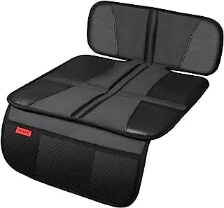 Car Seat Protector - Thick Padding - Durable, Waterproof Fabric, Leather Reinforced Corners Black