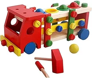 Toys Star Car Installation Toy with Balls and Hammer for Kids, Multicolor