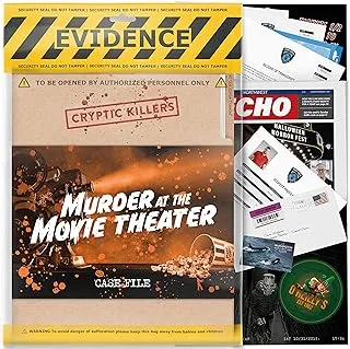 Cryptic Killers Unsolved Murder Mystery Game - Cold Case File Investigation - Detective Clues/Evidence - Solve The Crime - Individuals, Date Nights & Party Groups - Murder at The Movie Theater