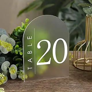 BPA Frosted Arch Acrylic Table Signs, Perfect for Wedding Table Numbers, DIY Acrylic Signages, 5x7 Inches, 1/8 Inches Thick, Base NOT Included, Blank Sheet, For Creative (20 Pack)