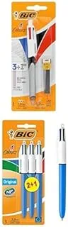 Bic متعددة الوظائف نفطة 4 لون 1 قلم الرصاص + 4 قلم نقطة متوسطة (1 ملم) حزمة من 3