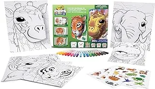 Crayola - Pops Super Set - Jungle | Creative Building Kit for Kids - Includes 3 Extra-Large Pops Cards (30x37cm) and 3 Large Pops Cards (25x21.6cm) - 7 Skinny Markers | Ages 6+