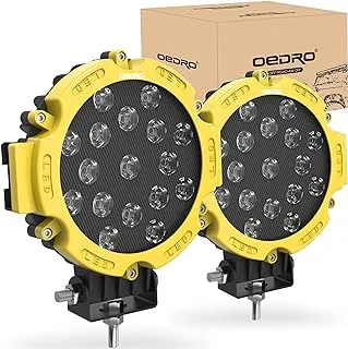 OEDRO 7 Inch 51W Round LED Offroad Lights, 5100LM Spot Driving Light Bumper Roof Fog Light Fit for Boat, Jeep, ATV, SUV, Truck, Hunters, Motorcycle