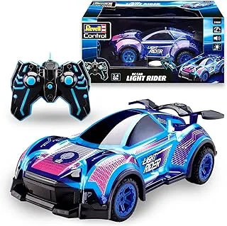 Revell RC Car Light Rider, Control Remote Control Car with Special Light Effects, 28 cm, Blue