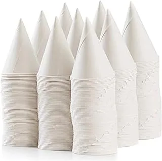 100 Pack White Snowcone Paper Cups 4.5Oz Snow Cone Cups - Pack of 100 Rolled Rim Paper Cone Cups, White Disposable Cups for Ice cream, Office Water Coolers, Sports Teams, Shaved Ice, Slushies.