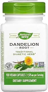 Nature's Way dandelion Root 100 Vegan Capsules. Traditional Diuretic Herb 1,575mg per serving.