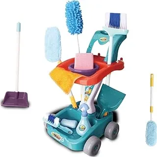 Lenosed Kids Cleaning Set, kids pretend play 22 pcs broom set with cleaning cart, brooms, and mop Preschool Toy Gift for Kids Toddler Baby Children Boys and Girls