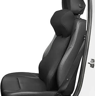 Dreamer Car Back Support in Car & Headrest Pillow Kit Designed for Car Seat,High Density Memory Foam Ergonomically Designed for Full Back and Head Support and Back Pain Relief,Black