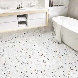 WESTICK Peel and Stick Flooring for Bathroom 10PCS Removable Floor Tiles Peel and Stick Waterproof Self Adhesive Vinyl Flooring Terrazzo Peel and Stick Floor Tile for Kitchen 12x12 in